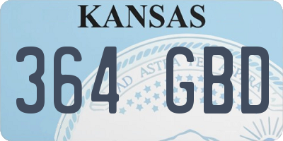 KS license plate 364GBD