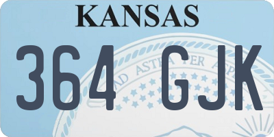 KS license plate 364GJK