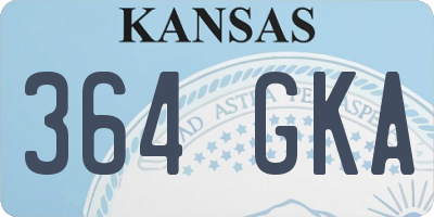 KS license plate 364GKA