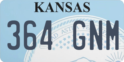 KS license plate 364GNM