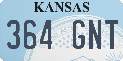 KS license plate 364GNT