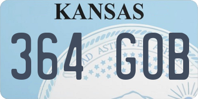 KS license plate 364GOB