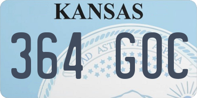 KS license plate 364GOC