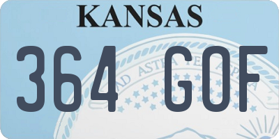 KS license plate 364GOF
