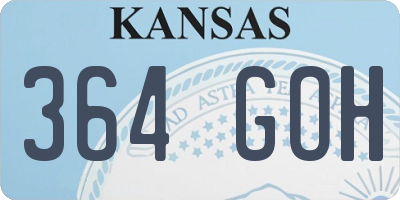 KS license plate 364GOH