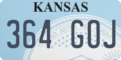 KS license plate 364GOJ