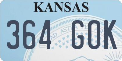 KS license plate 364GOK