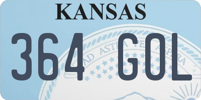 KS license plate 364GOL