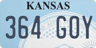 KS license plate 364GOY