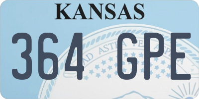 KS license plate 364GPE