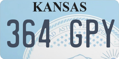 KS license plate 364GPY