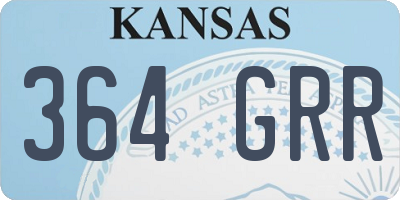 KS license plate 364GRR