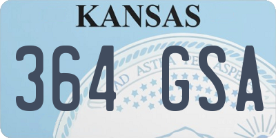 KS license plate 364GSA