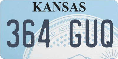 KS license plate 364GUQ