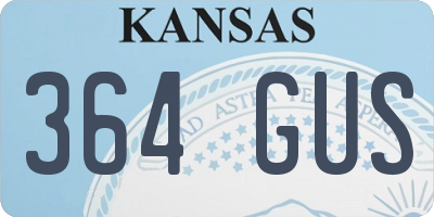 KS license plate 364GUS