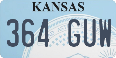 KS license plate 364GUW