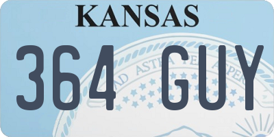 KS license plate 364GUY