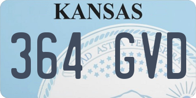 KS license plate 364GVD