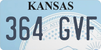 KS license plate 364GVF