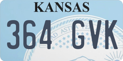 KS license plate 364GVK