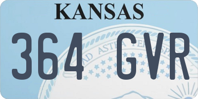 KS license plate 364GVR