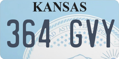 KS license plate 364GVY