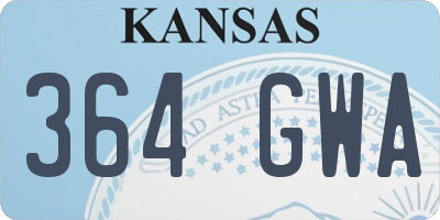 KS license plate 364GWA