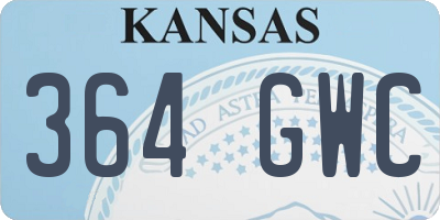 KS license plate 364GWC