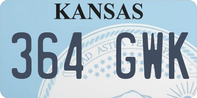 KS license plate 364GWK