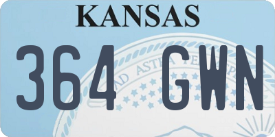KS license plate 364GWN