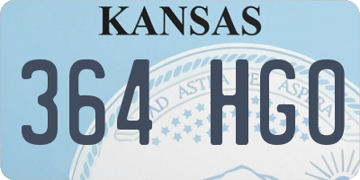 KS license plate 364HGO