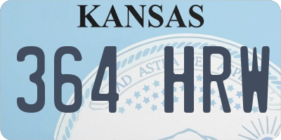 KS license plate 364HRW