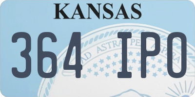 KS license plate 364IPO