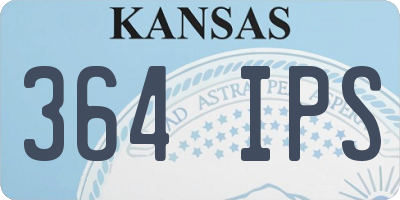 KS license plate 364IPS