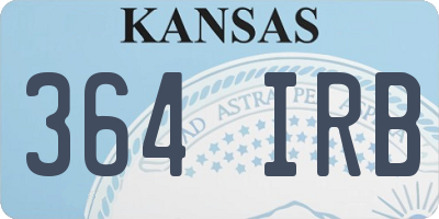 KS license plate 364IRB