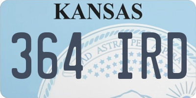 KS license plate 364IRD