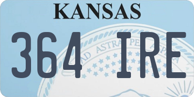 KS license plate 364IRE