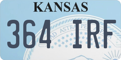 KS license plate 364IRF
