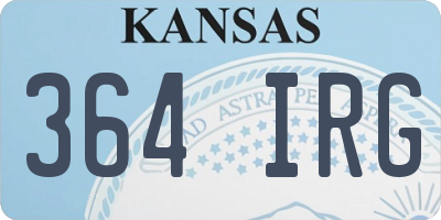 KS license plate 364IRG