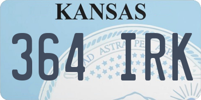 KS license plate 364IRK
