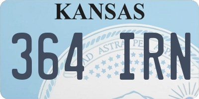 KS license plate 364IRN