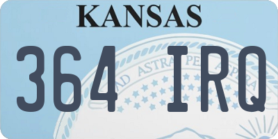 KS license plate 364IRQ