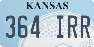 KS license plate 364IRR