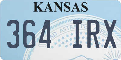 KS license plate 364IRX