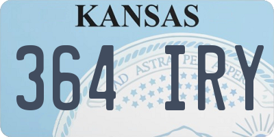 KS license plate 364IRY