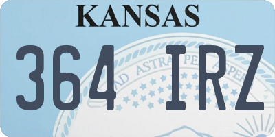KS license plate 364IRZ