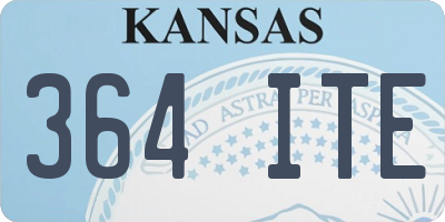 KS license plate 364ITE
