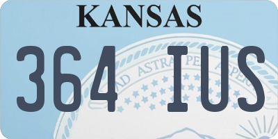 KS license plate 364IUS