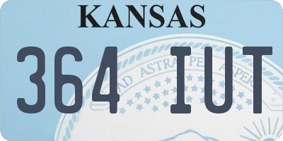 KS license plate 364IUT