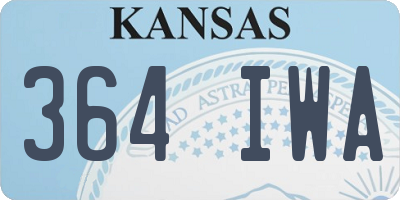 KS license plate 364IWA